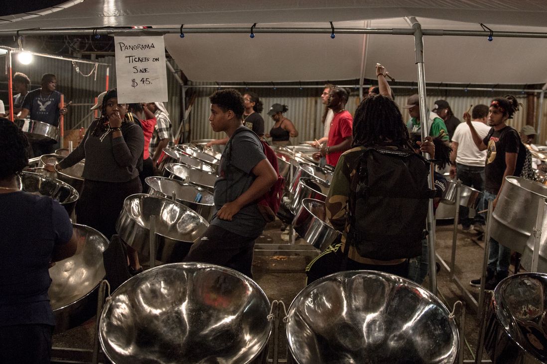 Despers, one of the best-known steel bands in Brooklyn's West Indian community, practices in its cramped industrial space in Crown Heights.